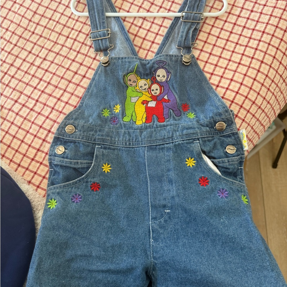 Rare Vintage 90s Denim Teletubbies Overalls